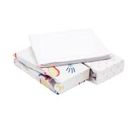 FlyIdeas Juego 3 Pza - 2 Sabanas Bajeras para Cuna 120x60 cm con Esquinas Engomadas y 1 Protector Colchon Impermeable en 100% Puro Algodon Cert. Suave y Transpirable, Hecho in EU