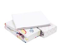 FlyIdeas Juego 3 Pza Sabanas Minicuna Colecho 90x55 cm, 100% Algodon Certif. - 2 Sábanas Bajeras y 1 Protector Colchon Impermeable Compatible con Minicunas y Colchones de tamaño: 50x90 55x90 y similar