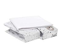 FlyIdeas Juego 3 Pza Sabanas Minicuna Colecho 90x55 cm, 100% Algodon Certif. - 2 Sábanas Bajeras y 1 Protector Colchon Impermeable Compatible Minicunas y Colchones de tamaño: 50x90 55x90 y Similar