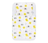 FlyIdeas Juego 4 Pza Sabanas Minicuna Colecho Next2Me 50x83cm | 1 Sabana Bajera 1 Protector Colchon 1 Sabana Encimera y 1 Funda de Almohada | 100% Algodon Cert, Hecho en EU