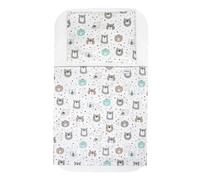 FlyIdeas Juego 4 Pza Sabanas Minicuna Colecho Next2Me 50x83cm | 1 Sabana Bajera 1 Protector Colchon 1 Sabana Encimera y 1 Funda de Almohada | 100% Algodon Cert, Hecho en EU