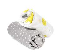 FlyIdeas Juego de 2 Sabanas Bajeras Ajustables, 100% Algodon - Sabanas Cuna 60x120 - Suaves y Transpirables (Elefantes)