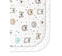 FlyIdeas Juego de 2 Sabanas Bajeras Ajustables, 100% Algodon - Sabanas Cuna 70x140 - Suaves y Transpirables (Ositos)