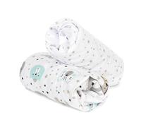 FlyIdeas Juego de 2 Sabanas Bajeras Ajustables, 100% Algodon - Sabanas de Minicuna Colecho Next2Me 50x80 / 83x50 - Suaves y Transpirables (Ositos)