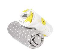 Flyideas Juego de 2 Sabanas Bajeras Ajustables, 100% Algodon - Sabanas para Capazos y Carro Bebe 70x30 / 70x35 - Suaves y Transpirables (Elefantes)