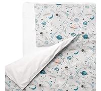 FlyIdeas Juego de Ropa de Cama para Bebés 2 Piezas, Funda Nordica 100x135 cm y Funda de Almohada 60x40 cm - 100% Algodon Certificado, Hecho in EU