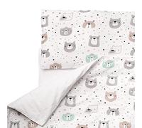 FlyIdeas Juego de Ropa de Cama para Bebés 2 Piezas, Funda Nordica 100x135 cm y Funda de Almohada 60x40 cm - 100% Algodon Certificado, Hecho in EU