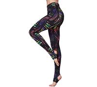 FLYILY - Leggings deportivos largos para mujer, cintura alta, ceñidos y elásticos para correr, hacer ejercicio físico o yoga, Hoja de color Z, XXL