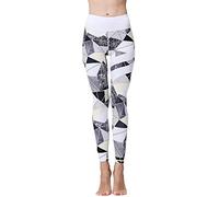 FLYILY Mallas Deportivas Mujer Pantalones impreso Leggings Deportes para Running Yoga Fitness Gym(4-Geometry,S)