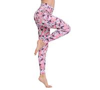FLYILY Mallas Deportivas Mujer Pantalones impreso Leggings Deportes para Running Yoga Fitness Gym(5-Pink,L)