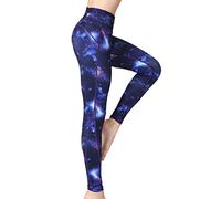 FLYILY Mallas Deportivas Mujer Pantalones impreso Leggings Deportes para Running Yoga Fitness Gym(BlueSky,L)