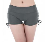 FLYILY Mini Culotte para Mujer con Cordón Ajustable para Bikini Tankini(Grey,XL)