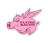 Flying Bacon Sticker Decal Funny Pig Wings Grumpy Foos
