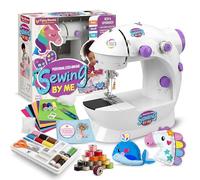 Flying Banana Mini máquina de coser con mesa de extensión mejorada, hilo doble ajustable portátil de 2 velocidades con kit de máquina de coser eléctrica con pedal para niños principiantes