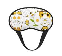 Flying Bees - Antifaz para dormir con estampado de margaritas y miel, cubierta contorneada para dormir de lado, banda elástica ajustable