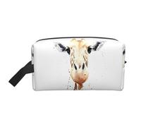 Flying Bees - Bolsa de almacenamiento con estampado de margaritas, bolsa de aseo de viaje duradera, bolsa organizadora portátil de maquillaje y cosméticos con cremallera, Jirafa inteligente, Talla