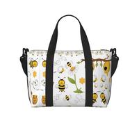 Flying Bees Daisy - Bolsa de lona con estampado de miel, se puede llevar cruzada o al hombro, adecuada para viajes y camping.
