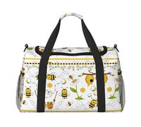 Flying Bees Daisy Honey Bolsa de viaje de mano, bolsa grande reutilizable, perfecta para actividades al aire libre, deportes, camping y comestibles, Negro -, Talla única