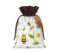 Flying Bees Daisy Honey - Bolsas de regalo con temática navideña, elegantes, únicas y personalizadas, bolsas de regalo reutilizables con cordón