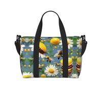 Flying Bees Daisy Honey - Bolsas de viaje versátiles para artículos personales para mujer, espaciosas bolsas de lona para viajes, bolsas de gimnasio para hombres, Negro -, Talla única