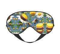 Flying Bees Daisy Honey Print - Máscara de ojos unisex ultrasuave con bloqueo de luz para una comodidad óptima para dormir