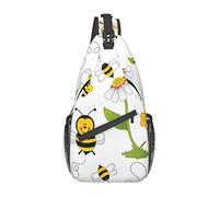 Flying Bees Daisy Honey Sling Bag Mochila cruzada de viaje Mochila de pecho para hombres y mujeres, hombros izquierdo y derecho ajustables Senderismo Mochila informal