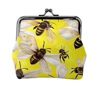 Flying Bees Daisy Honeys - Cartera minimalista ligera con estampado de abejas para viajes escolares y de trabajo, Black, Talla única, Bolsa para monedas