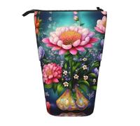 Flying Bees Daisy Honeys - Estuche telescópico para lápices, estuche de papelería, bolsa transformadora retráctil de pie, Pintura de diamantes de flores, Talla única, Estilo europeo y americano