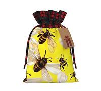 Flying Bees Daisy Honeys Patchwork arpillera con cordón de regalo, bolsas de regalo de tela premium, ideales para cualquier ocasión