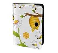 Flying Bees Daisy - Soporte para pasaporte con estampado de miel, artículos esenciales de viaje, cartera antirrobo para tarjetas y pasaportes, tamaño para adaptarse a todos los pasaportes estándar