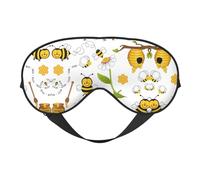 Flying Bees - Máscara de ojos con margaritas, unisex, para dormir, con correas ajustables, máscara de ojos de viaje