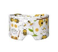 Flying Bees - Máscara para dormir con estampado de margaritas y miel, transpirable, ajustable, para yoga, viajes, mantiene el calor, sombreado