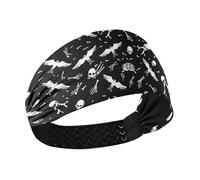 Flying Bones Design - Organizador de diadema antideslizante para Halloween, cabeza elástica para mujer, para tenis, fútbol, correr, lavarse la cara
