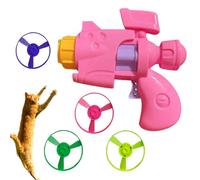Flying Cat Toys, Glowing Disc Toys, 5 Inches Luminous Saucer with Led Light, Interactive Cats Toy for Indoor, Outdoor, Apartment, Playtime, Dorms, Home, Hunting, Pink Yellow Purple Green