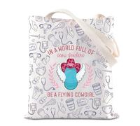 Flying Cowgirl Peanut Ball Inspire - Bolsa de mano de obra y parto para enfermera, regalo de enfermera, vaquera L&D, regalo para obstetricia y ginecología, Flying Cowgirl T UK, INCHES
