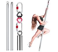 Flying Dance Pole Removible 360 Rotating Portable Aerial Fly Dancing Pole for Performance Acrobatics Studio 45mm Silver Flying Pole 2 Metre Long