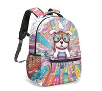 Flying Dog Pilot Drone Rider - Mochila estampada de 40,6 cm, diseño vibrante de vuelo urbano para niños, 01., L, Casual