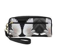 Flying Dove - Bolsa de cosméticos para mujer, con dos bolsillos, organizador de accesorios esenciales de belleza diaria, Black, Talla única, Neceser de maquillaje