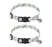 Flying Dove - Collar de perro pequeño blanco, paquete de 2 collares de poliéster suave para mascotas, longitud ajustable de 10.6 a 17.1 pulgadas