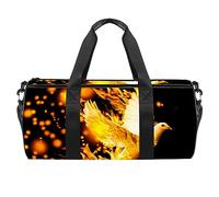 Flying Dove on Fire Sports Gym Bag Fitness Workout Duffel Bag Travel Bag Tote Bag Tote Equipment Bag for Women Men, multicolor, 17.7x9x9 inch