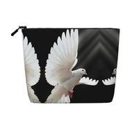 Flying Dove - Organizador de cosméticos grande de cáñamo falso, resistente al agua, bolsa con cremallera para viajes diarios