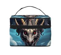 Flying Dragon Art - Bolsa de maquillaje de viaje, organizador de sarga multisección de gran capacidad para almacenamiento y uso