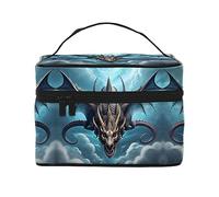 Flying Dragon - Bolsa de cosméticos de viaje para mujer, (9 x 6.5 x 6.2 pulgadas), bolsa de cosméticos portátil de gran capacidad, bolsa de cosméticos grande para niñas, Negro -, Talla única