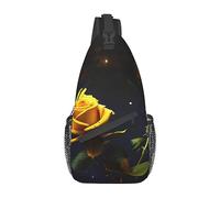 Flying Dragon - Bolsa de lona unisex para viajes, senderismo, escalada, correr, ciclismo., Noche estrellada de rosas amarillas, Talla única