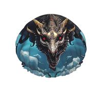 Flying Dragon - Gorro de ducha impermeable de doble capa para mujer, duradero, ligero y portátil, accesorio de baño para cabello largo