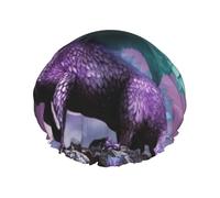 Flying Dragon - Gorro de ducha impermeable reutilizable para mujer, cubierta elástica para el cabello, para baño, spa, viajes y uso diario