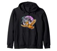 Flying Duck Moon Night Bird Cute Duck Graphics Sudadera con Capucha