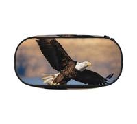 Flying Eagle Print - Estuche para lápices portátil de alta capacidad para estudiantes, adolescentes y adultos, Black, Talla única, Organizador de bolsas