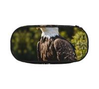 Flying Eagle Print - Estuche para lápices portátil de alta capacidad para estudiantes, adolescentes y adultos, Black, Talla única, Organizador de bolsas