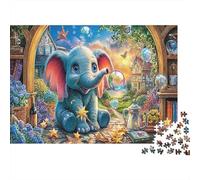 Flying Elefante Rompecabezas 1000 Piezas Fantasy Flying Elefante Art Print Estéticos Y Desafiantes De Desafío Duro Imposible Regalo Para Familiares/Parejas Entretenimiento Creativo Para Adultos Y Niño
